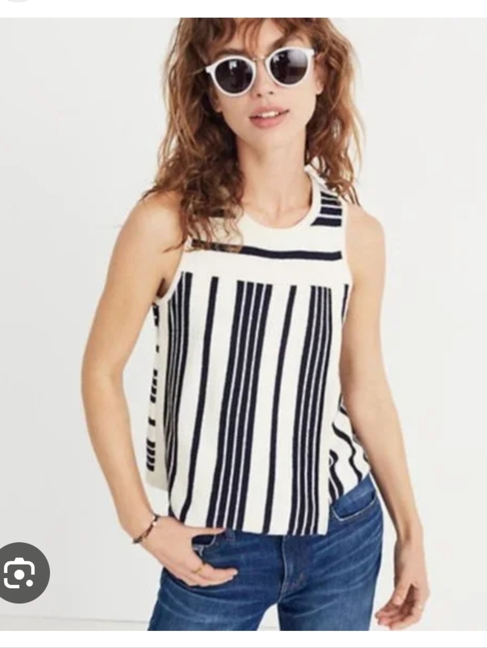 Madewell Womens Knit Striped Sweater Tank Top Size Large
